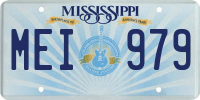 MS license plate MEI979