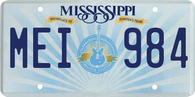 MS license plate MEI984