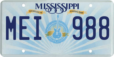 MS license plate MEI988