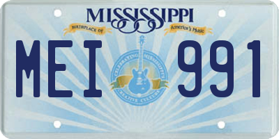 MS license plate MEI991