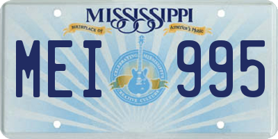 MS license plate MEI995