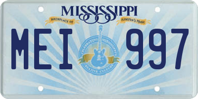 MS license plate MEI997