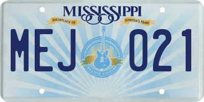 MS license plate MEJ021