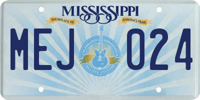 MS license plate MEJ024