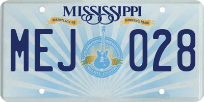 MS license plate MEJ028