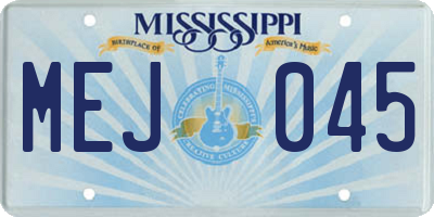 MS license plate MEJ045
