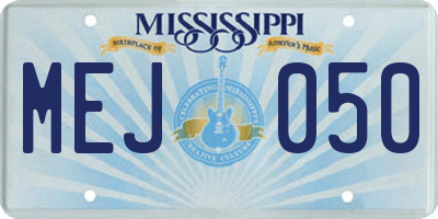 MS license plate MEJ050