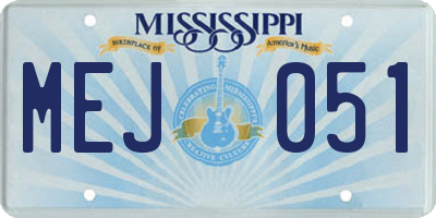 MS license plate MEJ051