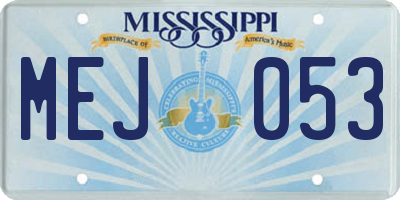 MS license plate MEJ053