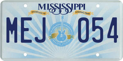 MS license plate MEJ054
