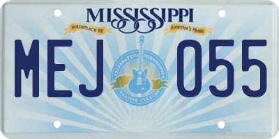 MS license plate MEJ055