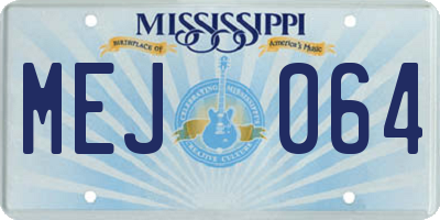 MS license plate MEJ064