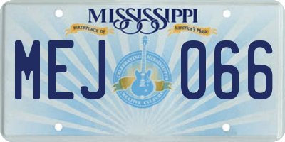 MS license plate MEJ066