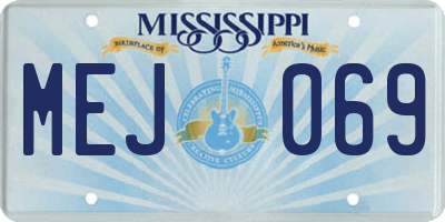 MS license plate MEJ069