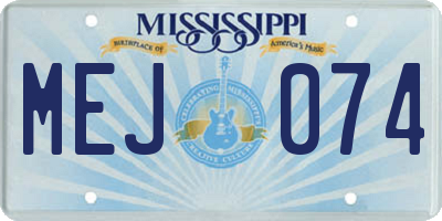 MS license plate MEJ074