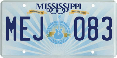 MS license plate MEJ083