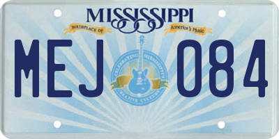 MS license plate MEJ084
