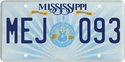 MS license plate MEJ093