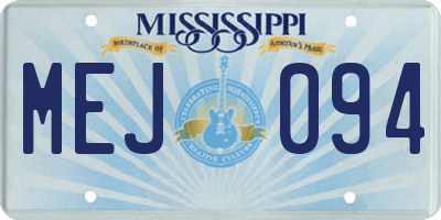 MS license plate MEJ094