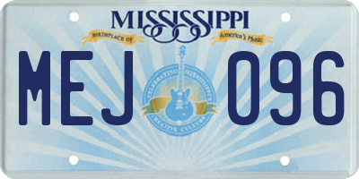MS license plate MEJ096