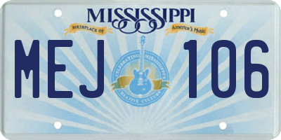 MS license plate MEJ106