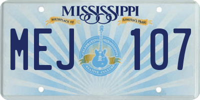 MS license plate MEJ107