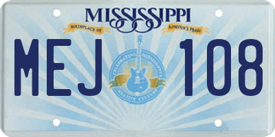 MS license plate MEJ108