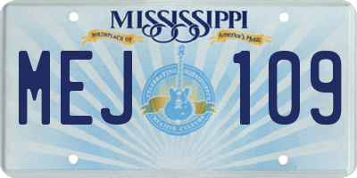 MS license plate MEJ109