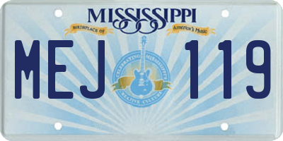 MS license plate MEJ119