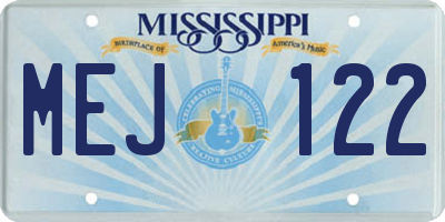 MS license plate MEJ122