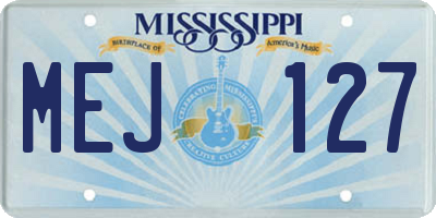 MS license plate MEJ127