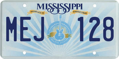 MS license plate MEJ128