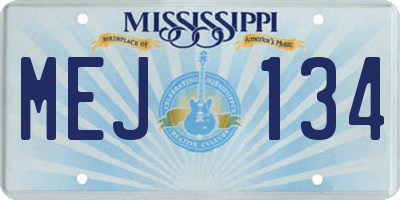 MS license plate MEJ134