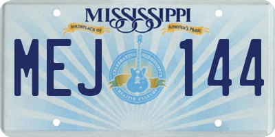 MS license plate MEJ144