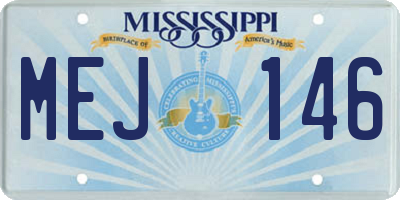 MS license plate MEJ146