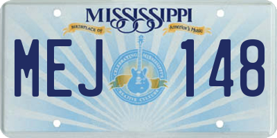 MS license plate MEJ148