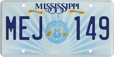 MS license plate MEJ149