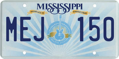 MS license plate MEJ150