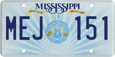 MS license plate MEJ151