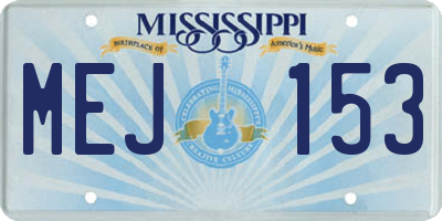 MS license plate MEJ153