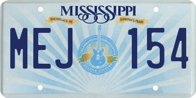MS license plate MEJ154