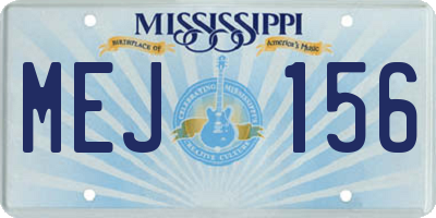 MS license plate MEJ156