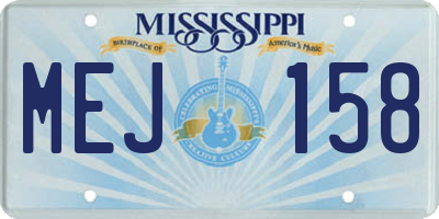 MS license plate MEJ158