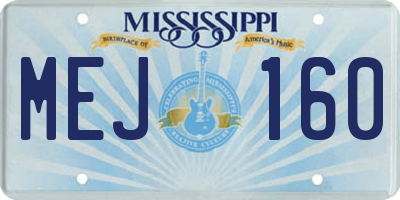 MS license plate MEJ160