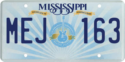 MS license plate MEJ163