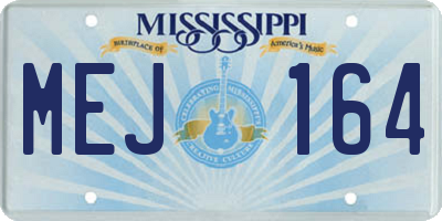 MS license plate MEJ164