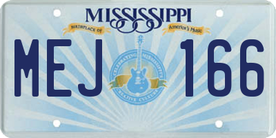 MS license plate MEJ166