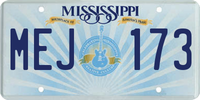MS license plate MEJ173