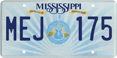 MS license plate MEJ175