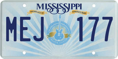 MS license plate MEJ177